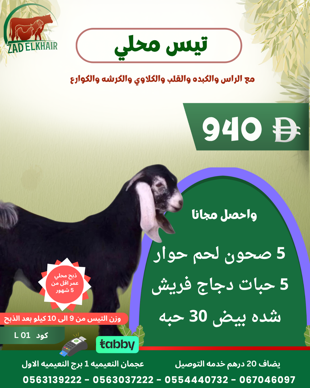 تيس محلي ذبح محلي كود L 01