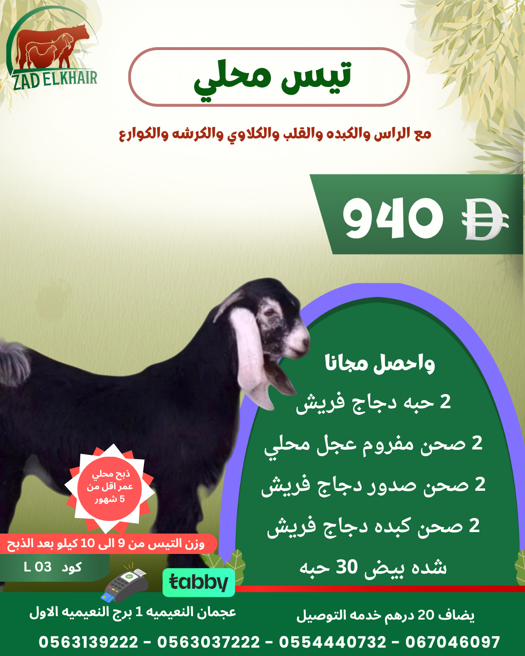 تيس محلي ذبح محلي كود L 03