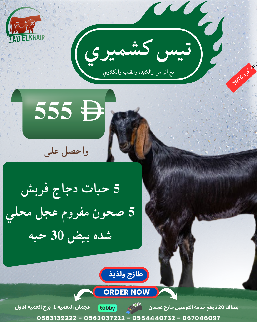 تيس كشميري كود 7076